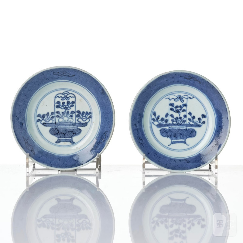 A group of 10 blue and white small dishes, - 图2
